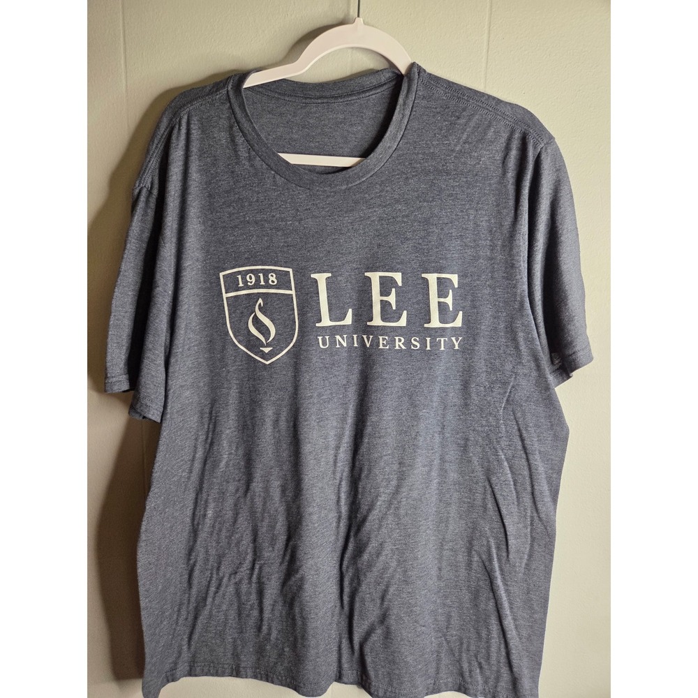 Lee University Graphic T-Shirt Charcoal Heather Gray Short Sleeve Crew Neck XL
